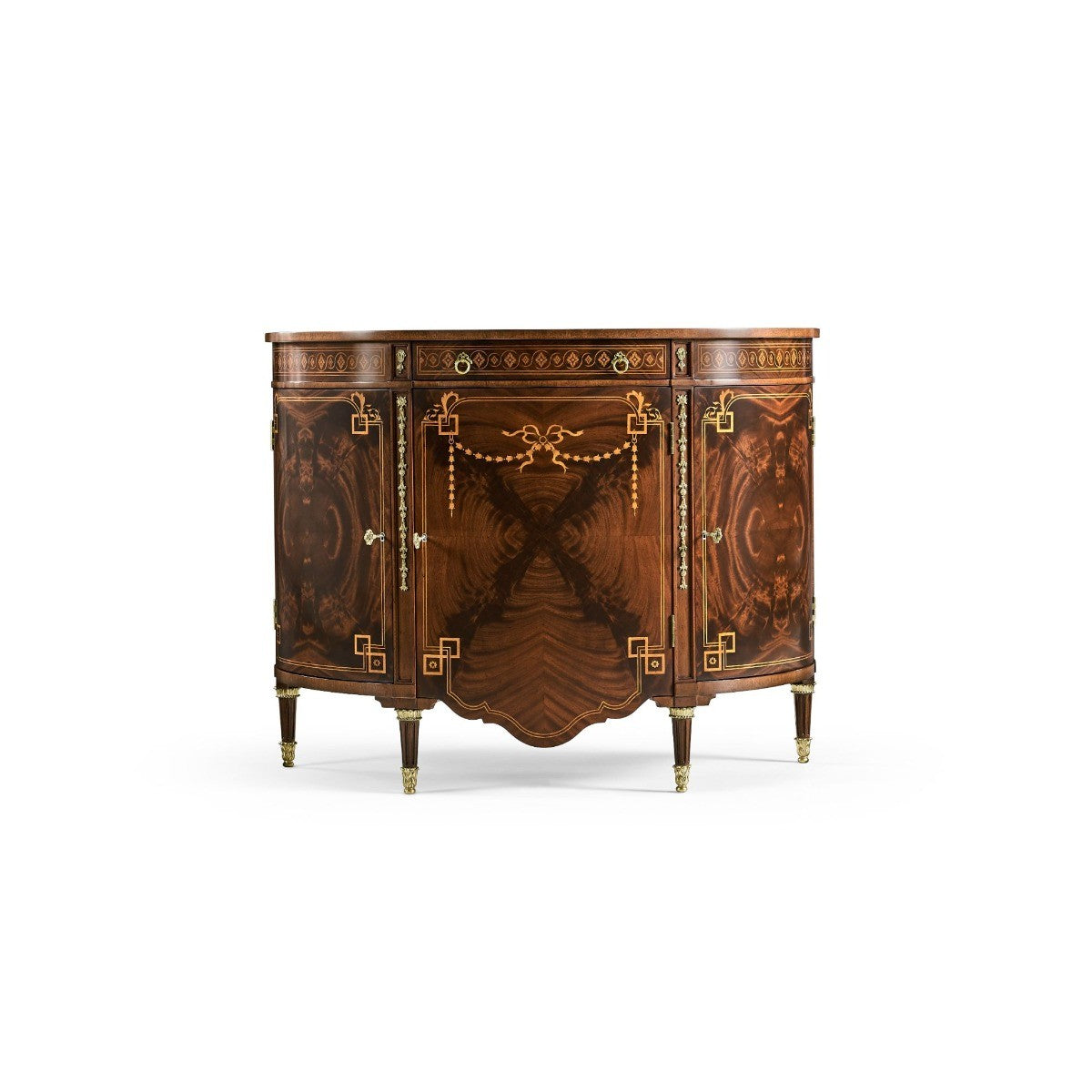 Sheraton Style Bowfront Light Mahogany Commode