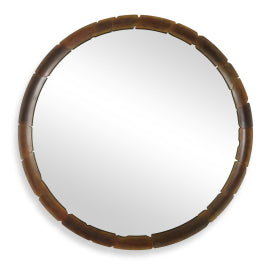 Auger Amber Glass Round Mirror — Uttermost