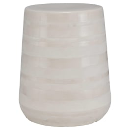 Desert Plains White Glaze Garden Stool - undefined