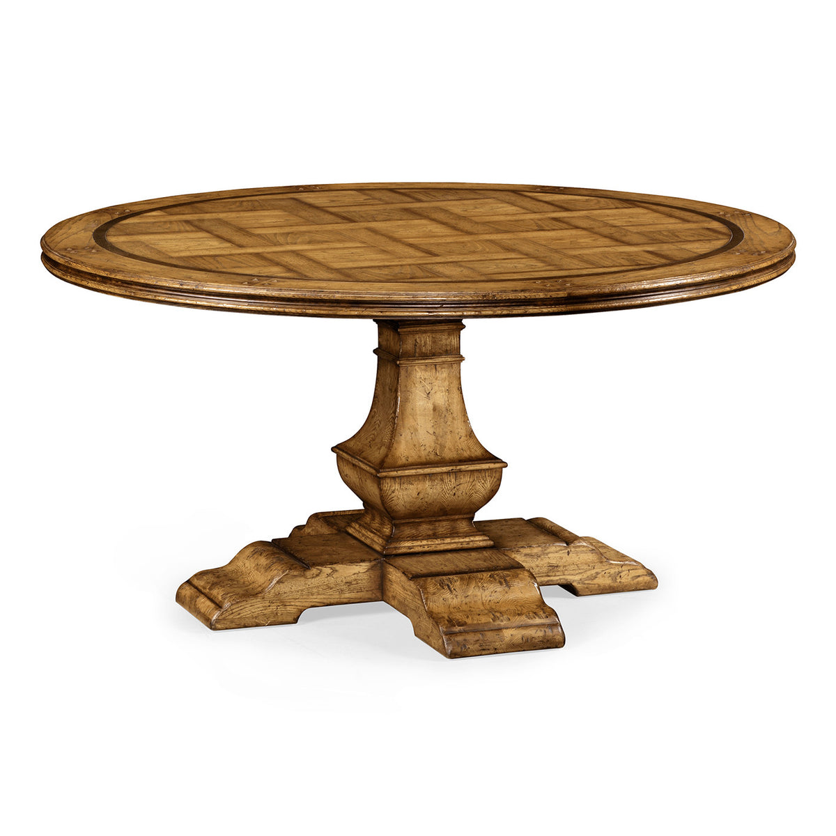 60" runt ljust brun Chestnut matbord