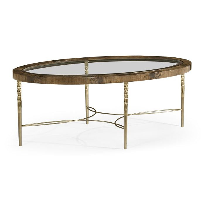 Ovalt Buckingham soffbord i mahogny – Bleached Mahogany