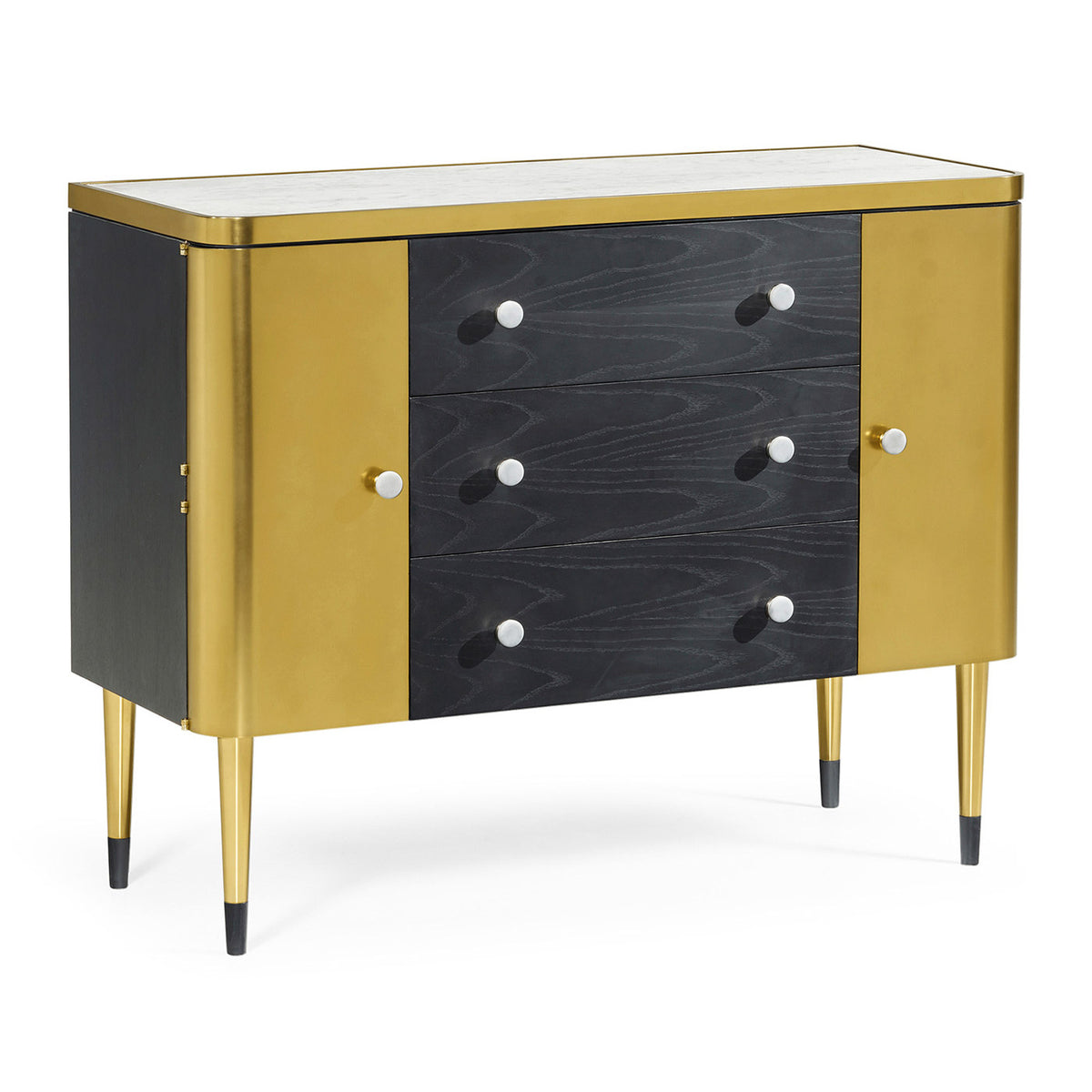 Storage Cabinet with Drawers in Ebonised Oak - Jonathan Charles