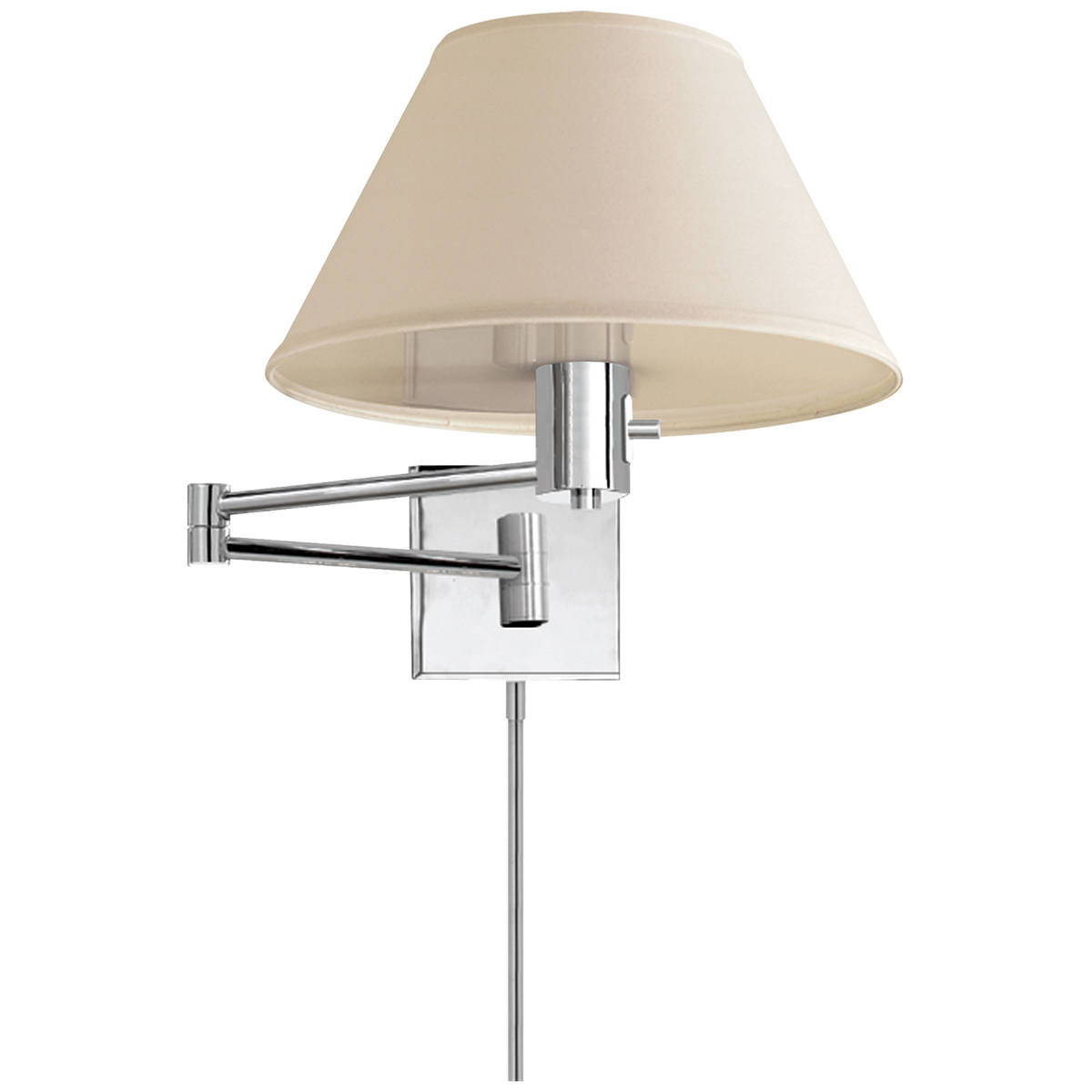 Classic Vägglampa – Polished Nickel With Linen Shade