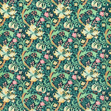 Morris and Co Tyg Golden Lily — Bedford Park Fabrics Galactic Ink