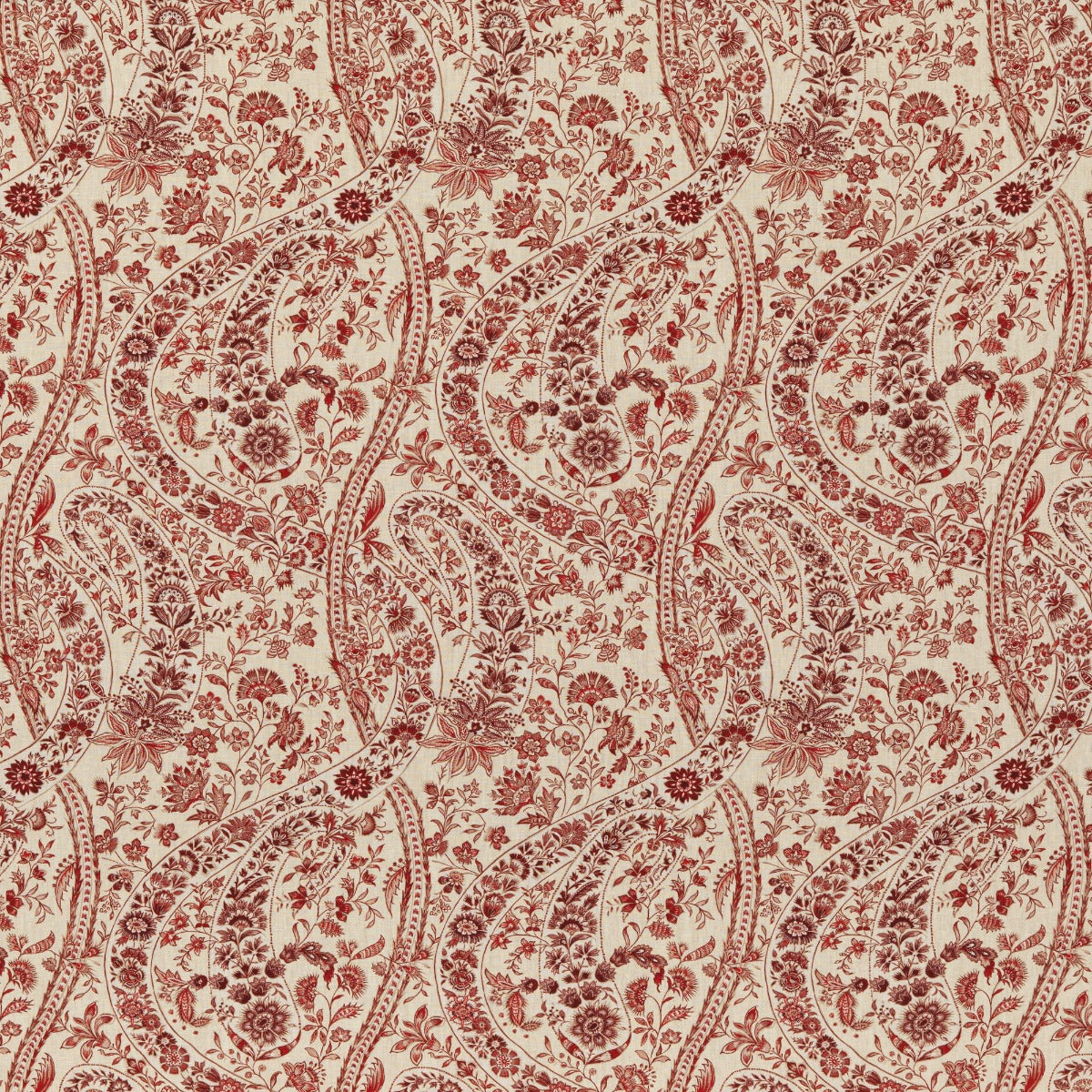 Bukhara Paisley Red tyg