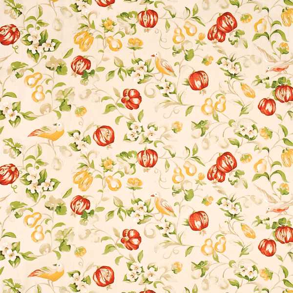 Sanderson Tyg Pear & Pomegranate Lemon/Vermillion