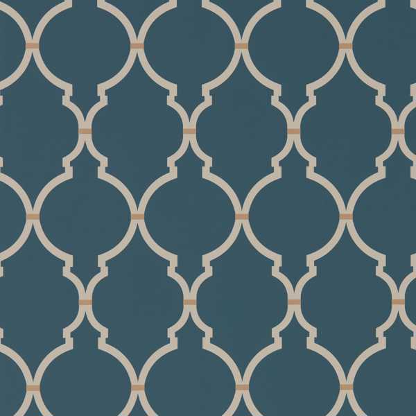 Sanderson Tapet Empire Trellis Indigo/Linen