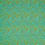 Morris and Co Tyg Willow Bough — Queen Square Fabrics Olive Turquoise