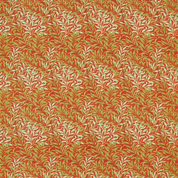 Morris and Co Tyg Willow Bough — Queen Square Fabrics Tomato Olive