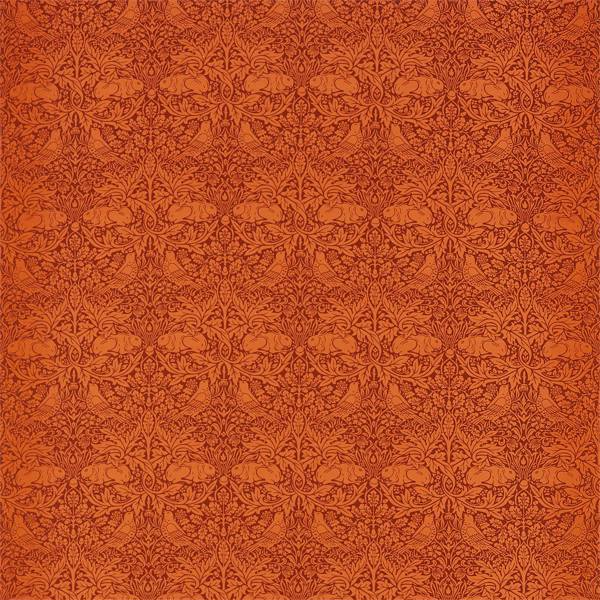Morris and Co Tyg Brer Rabbit — Queen Square Fabrics Burnt Orange