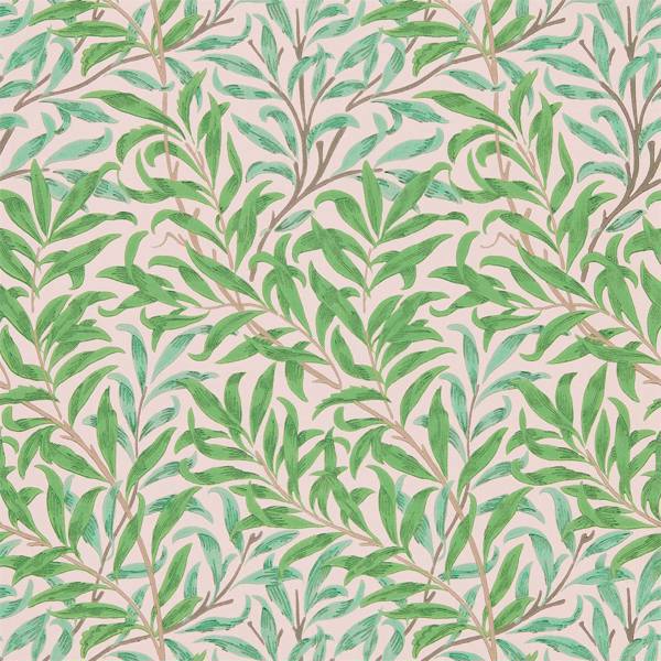 Morris and Co Tapet Willow Bough Pink Leaf Green