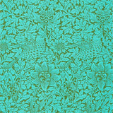Morris and Co Tapet Bird & Anemone Olive Turquoise