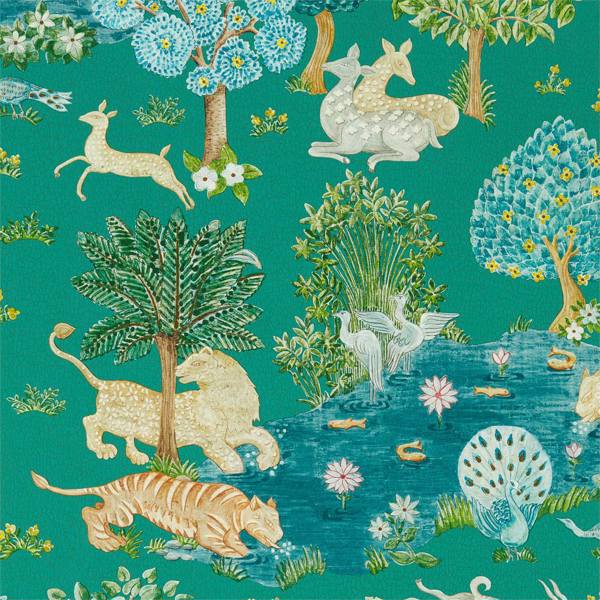 Sanderson Tapet Pamir Garden Teal/Peacock