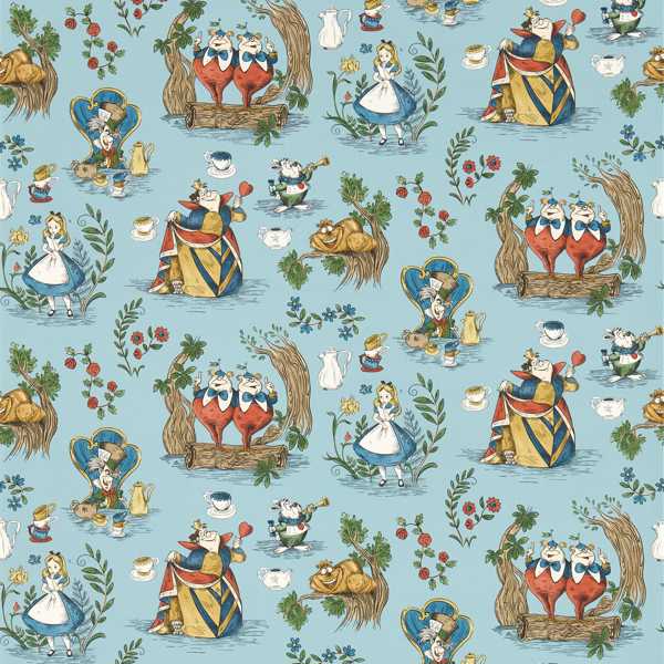 Sanderson Tapet Alice in Wonderland Tapetprov - Puddle Blue