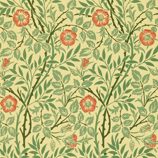 Morris and Co Tapet Sweet Briar Green Rust