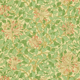 Morris and Co Tapet Honeysuckle Green Beige Pink