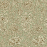 Morris and Co Tapet Chrysanthemum Toile Eggshell Gold
