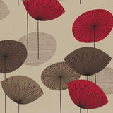 Sanderson Tapet Dandelion Clocks Red