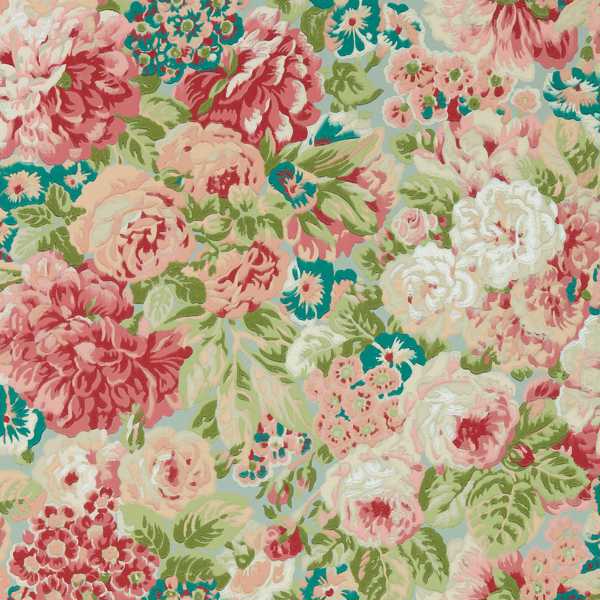 Sanderson Tapet Rose and Peony Blue Clay/Carmen Lt