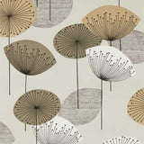Sanderson Tapet Dandelion Clocks Metallic/Smoke Tree