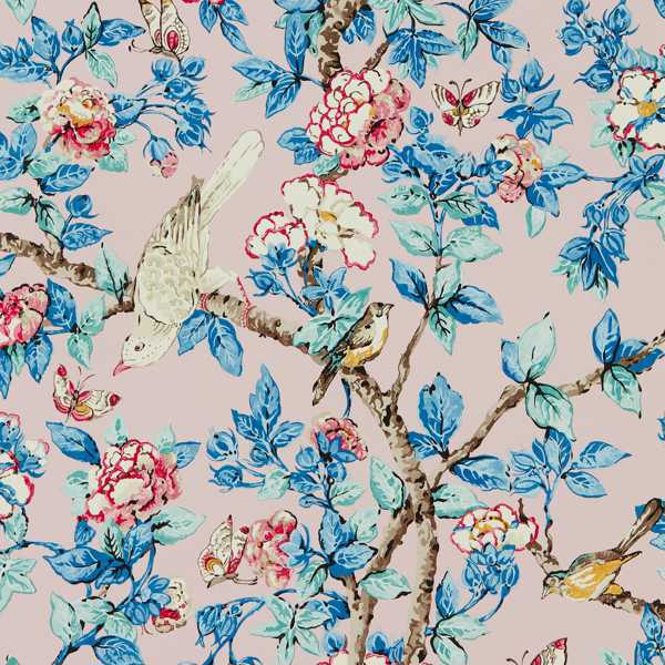 Sanderson Tapet Caverley Rose/French Blue