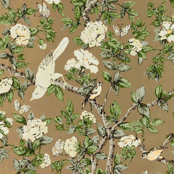 Sanderson Tapet Caverley Gold Metallic/Gardenia Green
