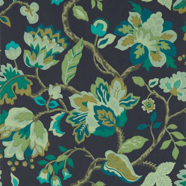 Sanderson Tapet Amanpuri Midnight/Eucalyptus