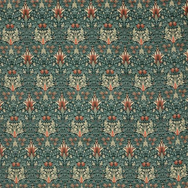 Morris and Co Tyg Snakeshead Velvet Thistle Russet