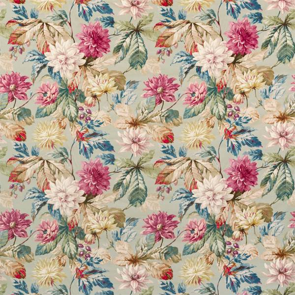 Sanderson Tyg Dahlia & Rosehip Velvet Mulberry/Grey (Velvet)