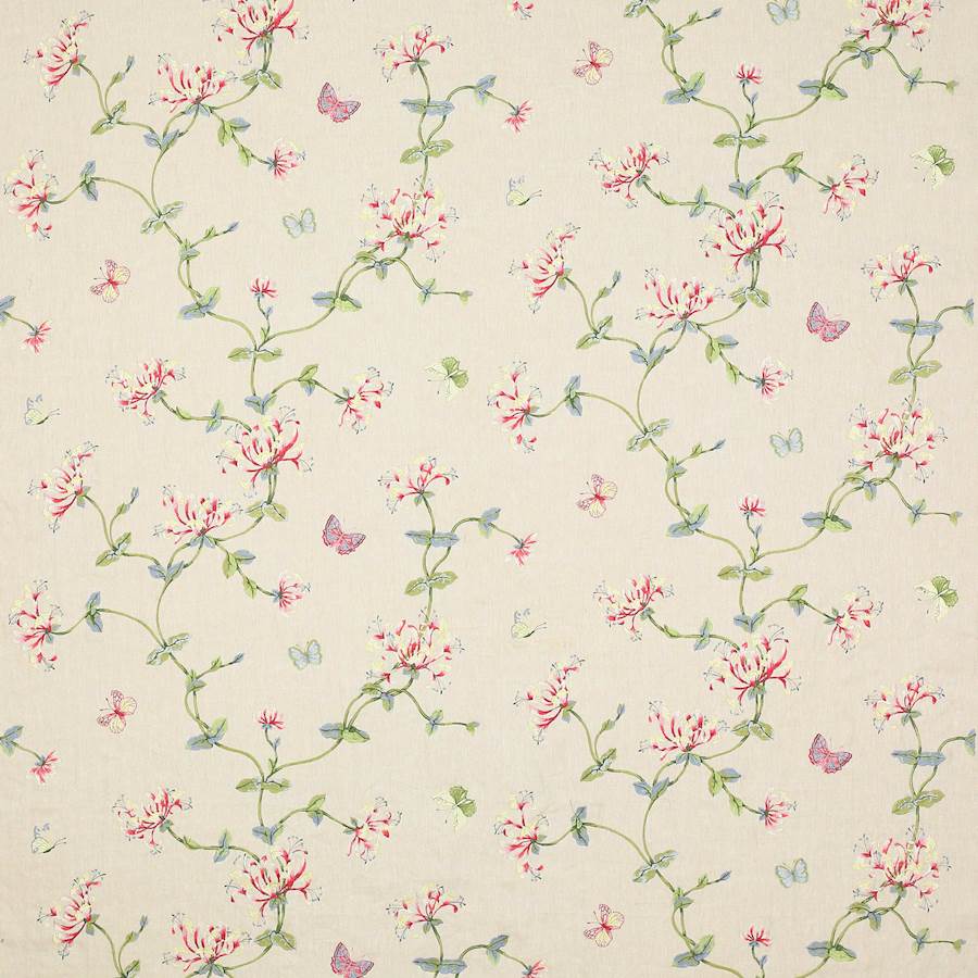 Colefax and Fowler Tyg Honeysuckle Gdn Red Grn