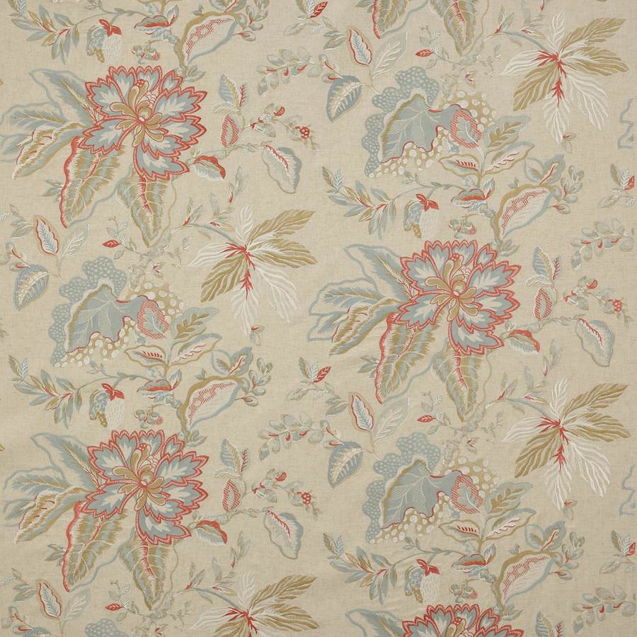 Colefax and Fowler Tyg Sumela Tomato Aqua
