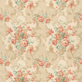 Floral Rococo H Lovat/Red tyg