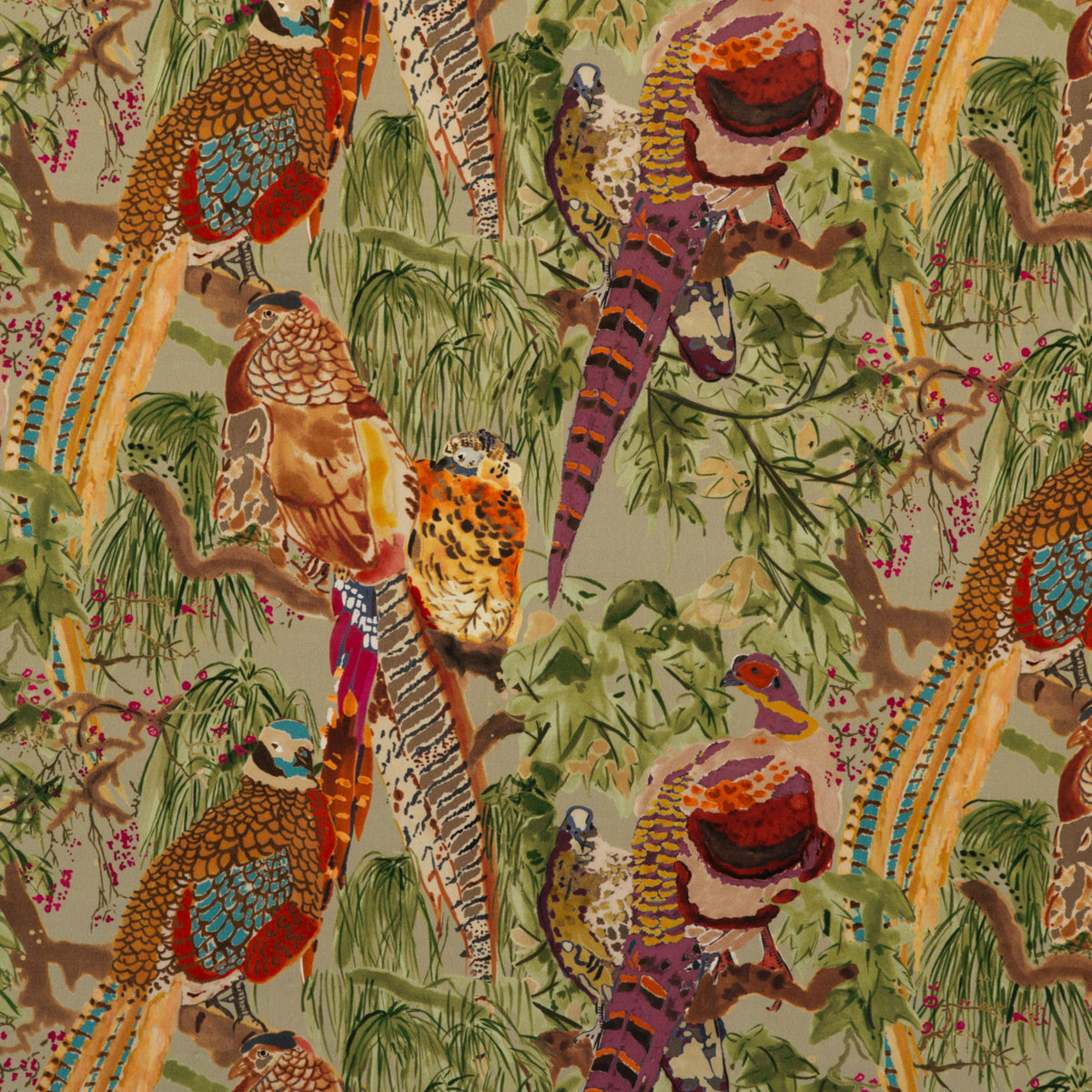 Game Birds Velvet H Tyg