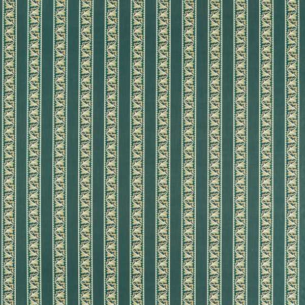 Morris and Co Tyg Red Car Stripe Emery Blue