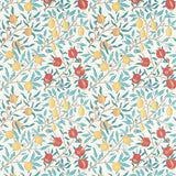 Morris and Co Tyg Fruit — Simply Morris Fabrics Green Indigo Madder