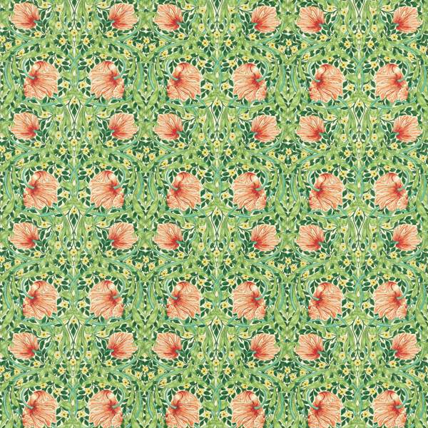 Morris and Co Tyg Pimpernel — Bedford Park Fabrics Shamrock Watermelon