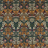Morris and Co Tyg Bluebell Embroidery Indigo Russet