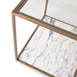 Floating Plane End Table - Marble/Brass - undefined