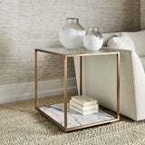 Floating Plane End Table - Marble/Brass - undefined