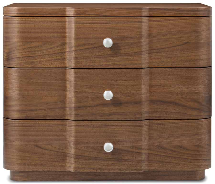 Coronet sängbord i valnöt — Theodore Alexander