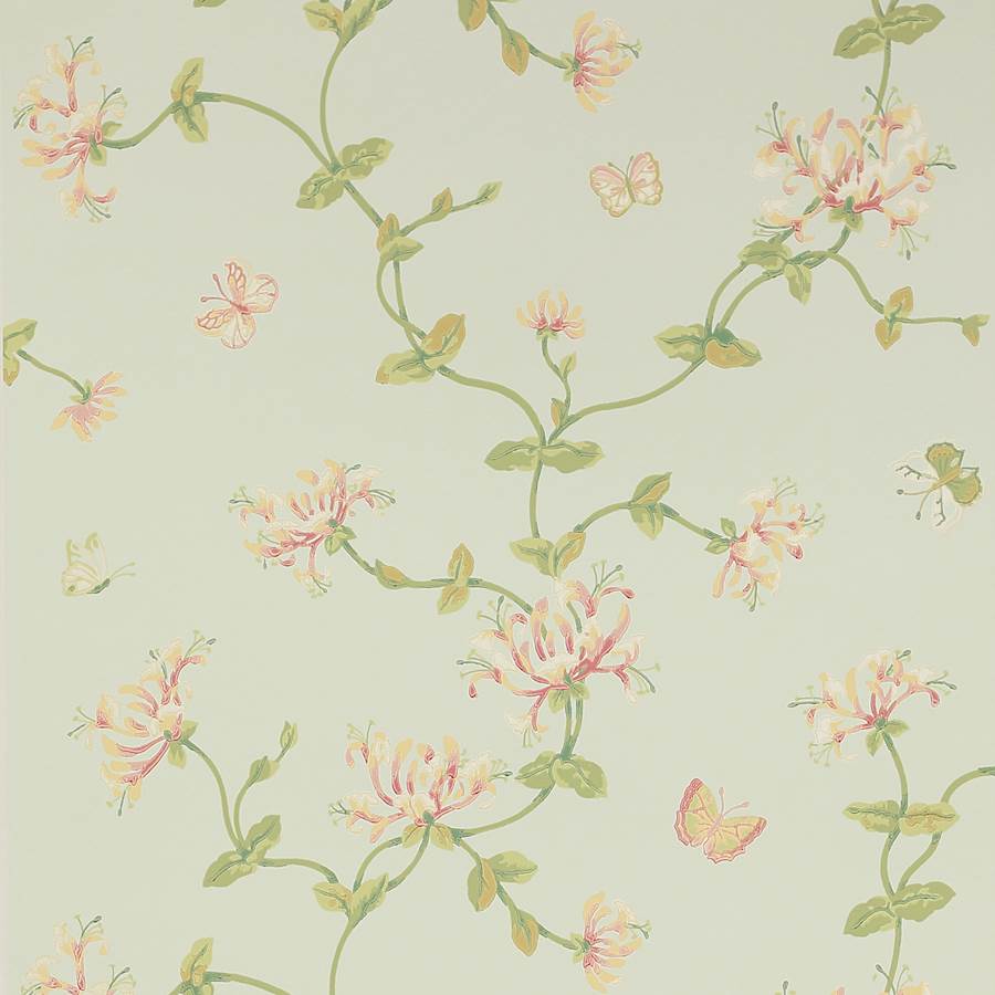 Colefax and Fowler Tapet Honeysuckle Gdn Aqua