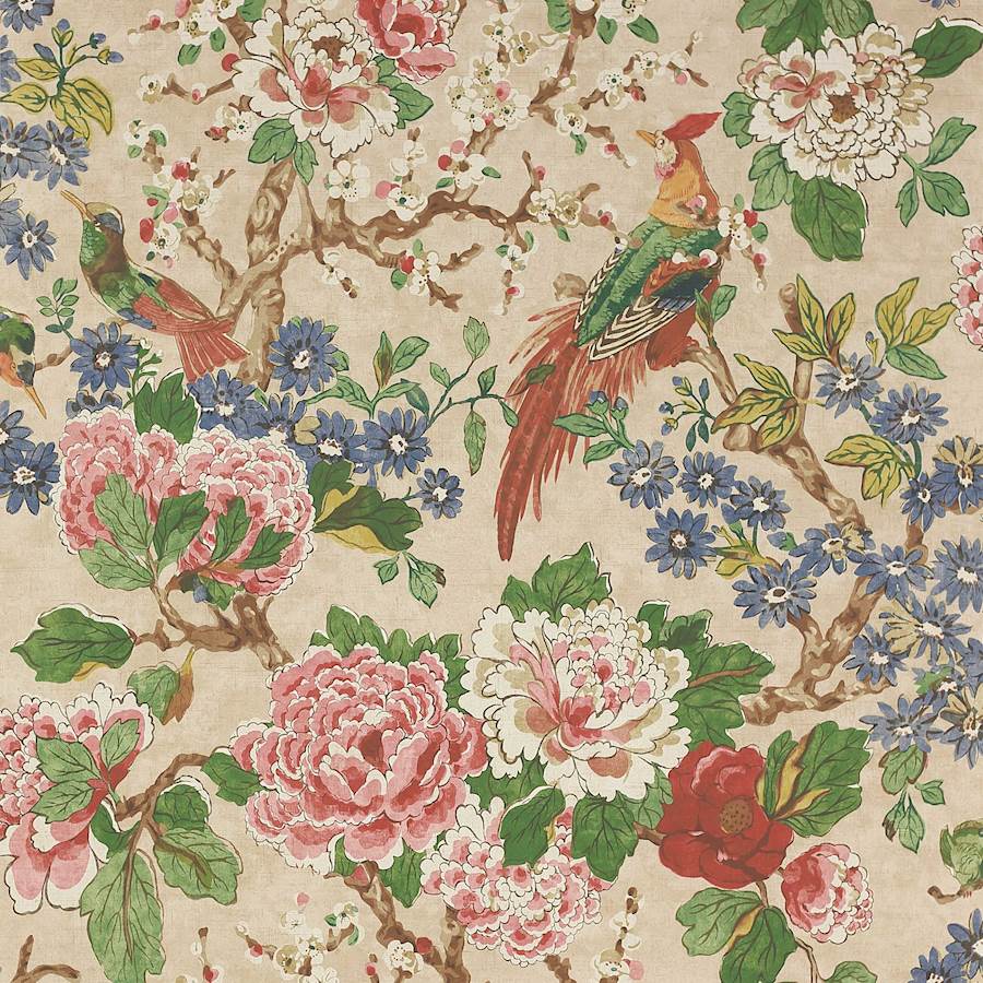 Colefax and Fowler Tapet Jardine Red Green