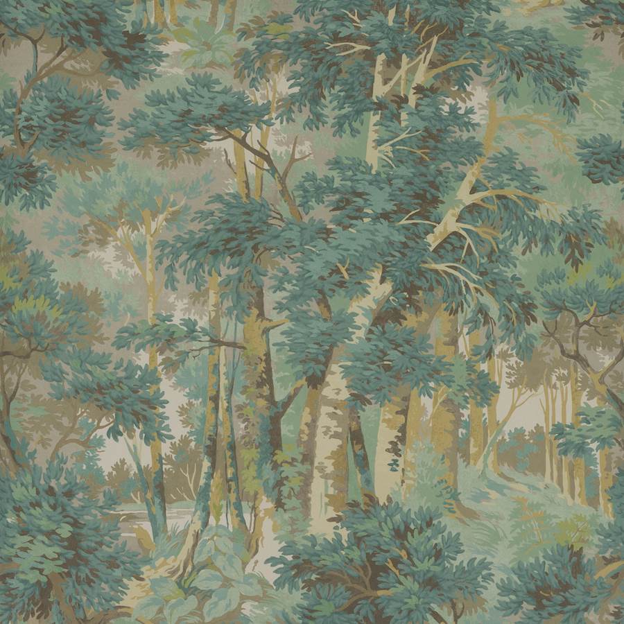 Colefax and Fowler Tapet Arden Forest Green