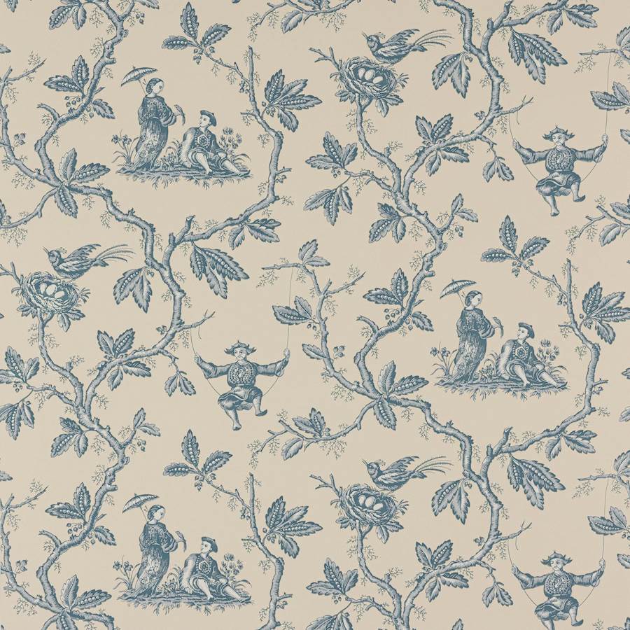 Colefax and Fowler Tapet Toile Chinoise Blue