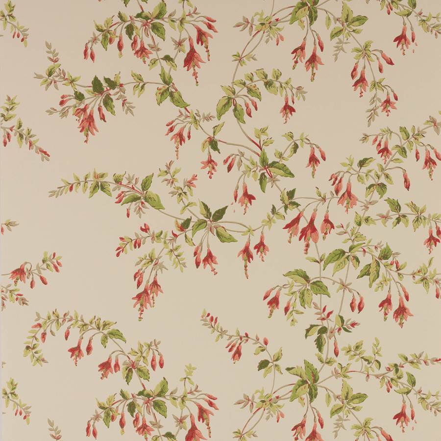 Colefax and Fowler Tapet Fuchsia Tomato Green