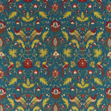Zoffany Tyg Oiseaux de Paradis Embroidery Prussian Blue
