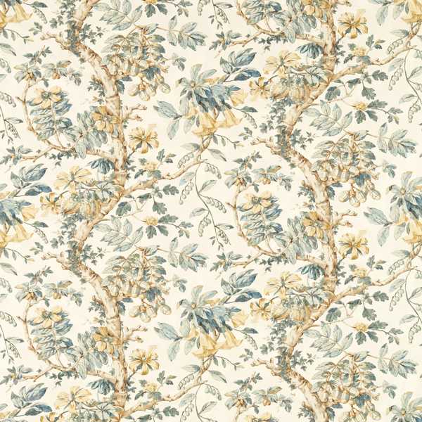Zoffany Tyg Coromandel Print Stockholm Blue