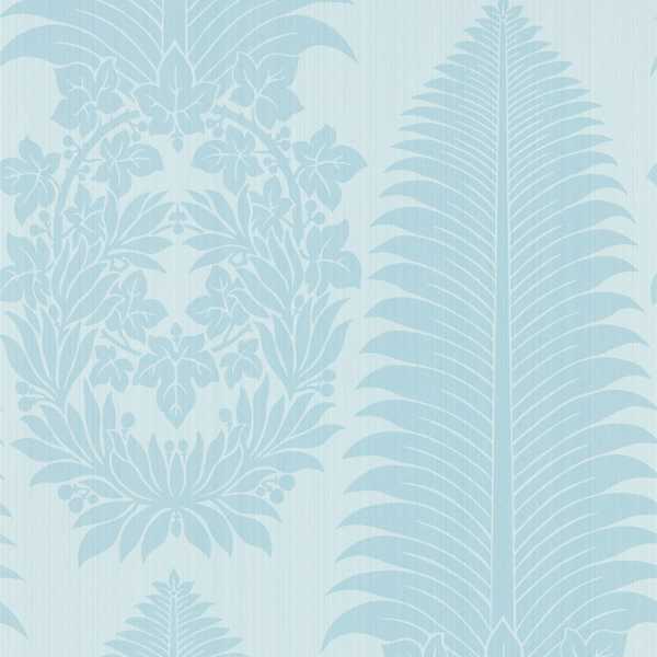 Zoffany Tapet Marsdens Palm Damask Blue Stone
