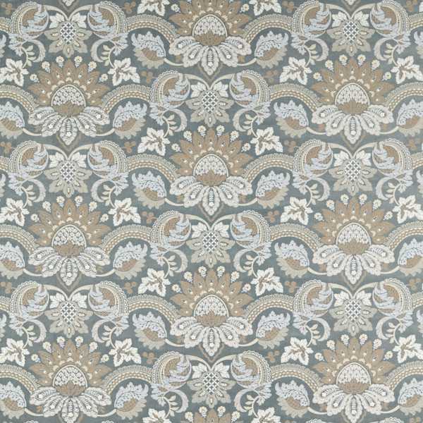 Zoffany Tyg Pomegranate Velvet Wedgwood Blue / Silver