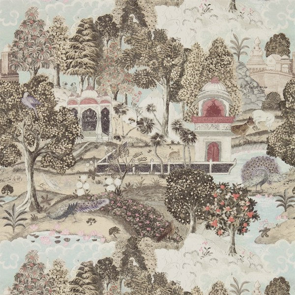 Zoffany Tapet Peacock Garden Linen/Silver